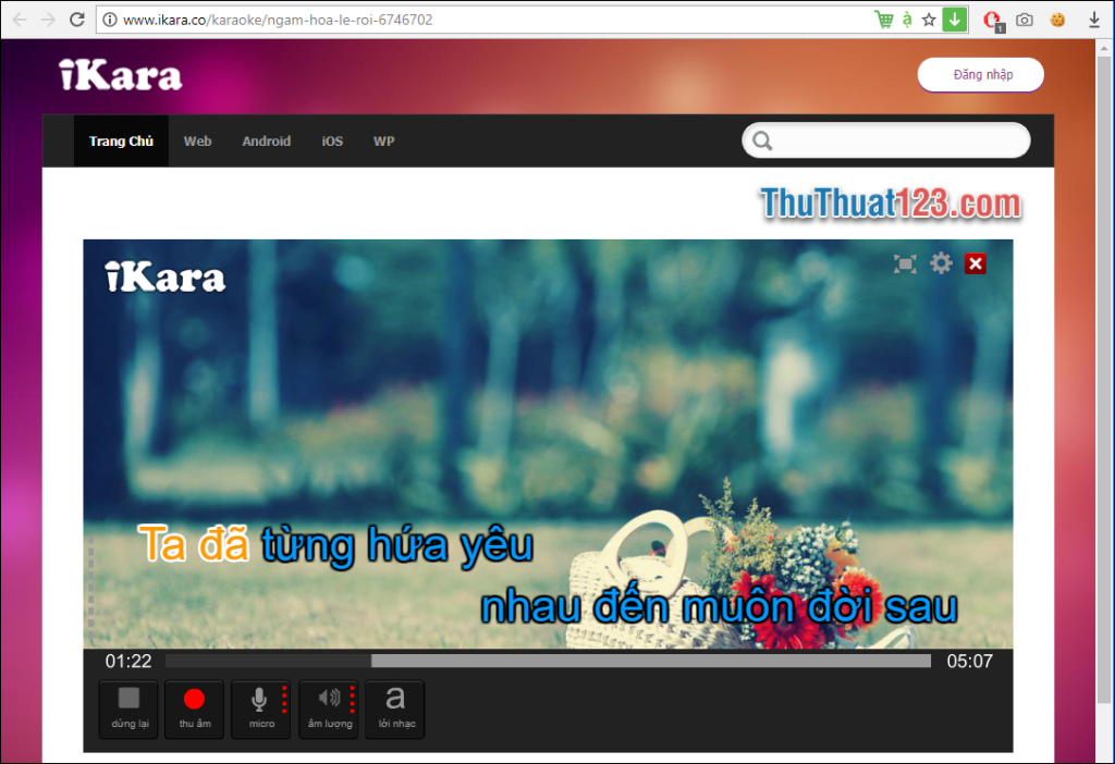 Trang web hát karaoke trực tuyến